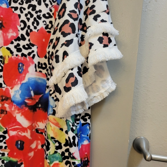 Floral and Leopard Print Ladies Sz XXL Tunic - Picture 3 of 6